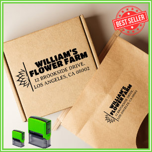 Flower Farm Business Unique Cute Return Address Self-inking Stamp