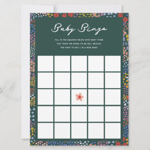 Flower Field Baby Shower Bingo Game Invitation