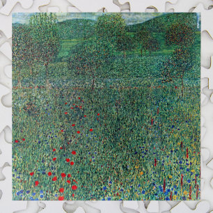 Flower Field in Litzlberg Klimt, Vintage Landscape Jigsaw Puzzle