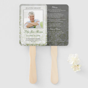 Flower Field In Loving Memory Funeral Program Hand Fan