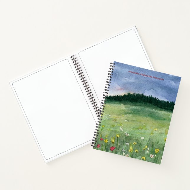 Flower Field Landscape Spiral Notebook (Inside)