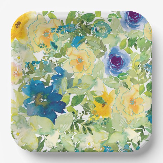 Flower Field Paper Plate (Front)