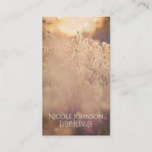 Flower Field Rustic Country Sunset Dusk Business Card