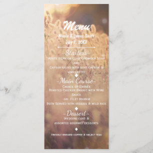 Flower Field Rustic Country Wedding Menu