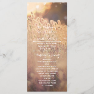 Flower Field Rustic Country Wedding Program Rack