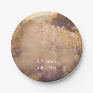 Flower Field Rustic Country Wedding Reception Paper Plate