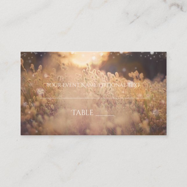 Flower Field Rustic Country Wedding Table Place Card (Front)