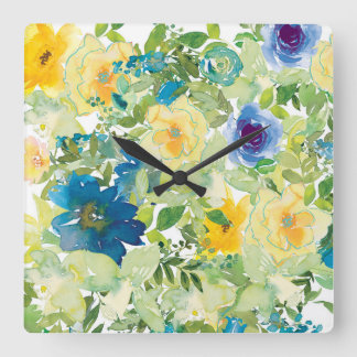 Flower Field Square Wall Clock