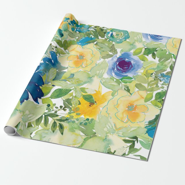 Flower Field Wrapping Paper (Unrolled)