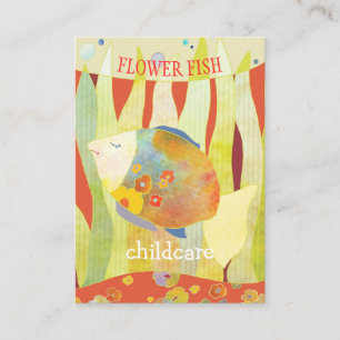 Flower Fish Childcare   Daycare Business Cards