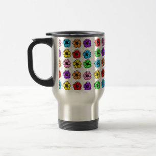 Flower Floral Doodle Line Art Watercolor Abstract Travel Mug