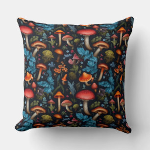 Flower Floral Mushroom Nature Love Throw Pillow