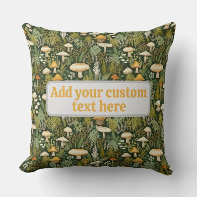 Flower Floral Mushroom Nature Love Throw Pillow (Front)