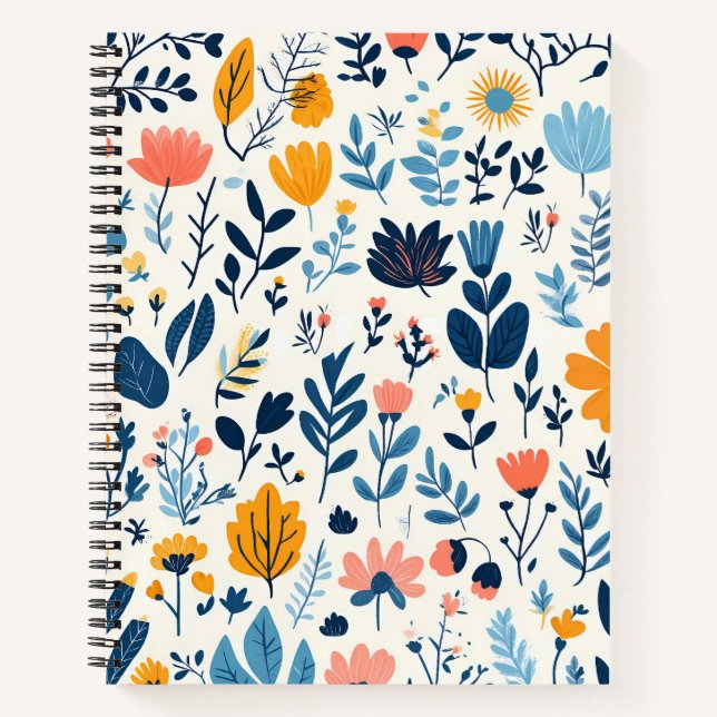 Flower Floral Pattern Notebook Mockup (Front)