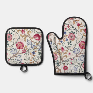 Flower, Floral Pattern, William Morris Oven Mitt & Pot Holder Set