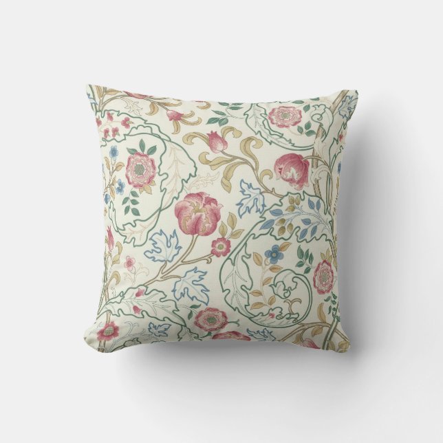 Flower, Floral Pattern, William Morris Throw Pillow (Front)