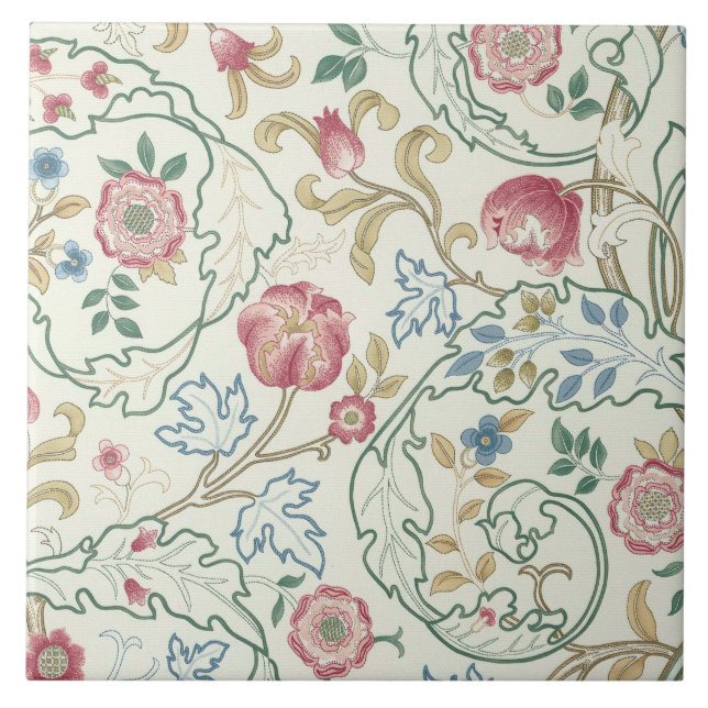 Flower, Floral Pattern, William Morris Tile (Front)