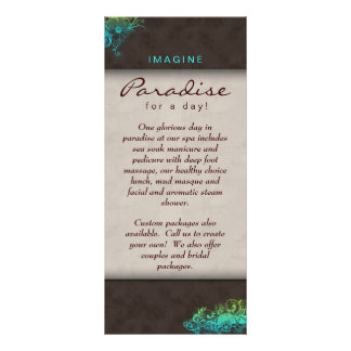 Flower Floral Salon Spa Blue Green Brown Rack Card