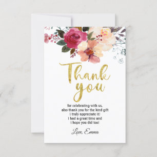 flower, floral  thank you card
