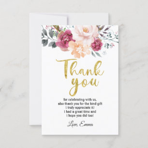 flower, floral  thank you card