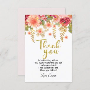 flower, floral  thank you card