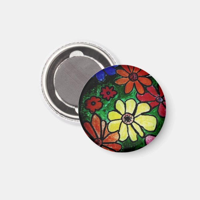 flower flower power bloom magnet (Front/Back)