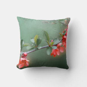 Flower flowers quince bush spring throw pillow