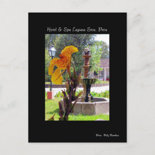 flower & fountain, Hotel & Spa Laguna Seca, Peru Postcard