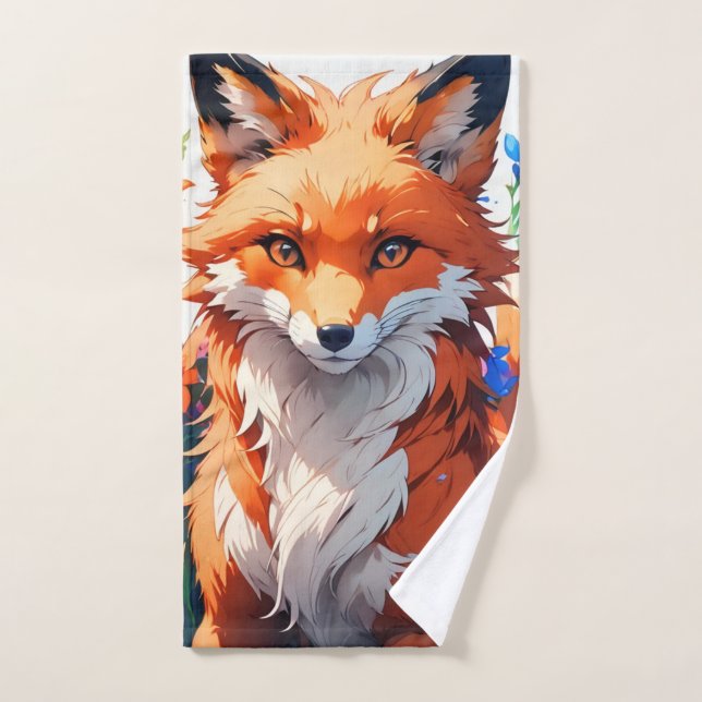 Flower Fox Hand Towel (Hand Towel)