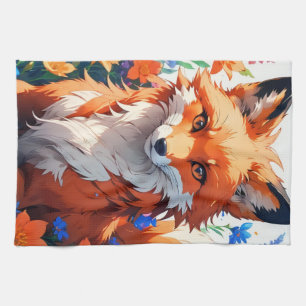Flower Fox Kitchen Towel