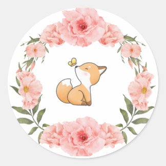 Flower Fox Sticker