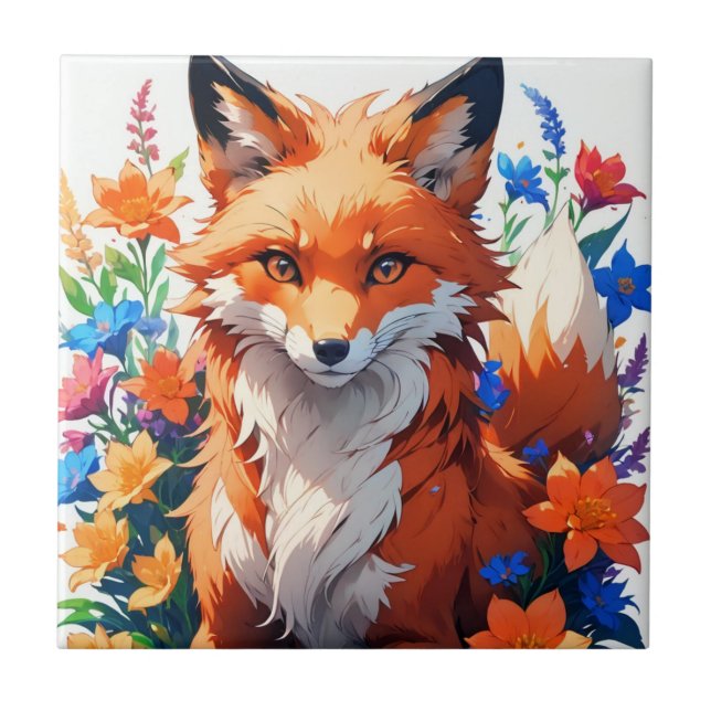 Flower Fox Tile (Front)