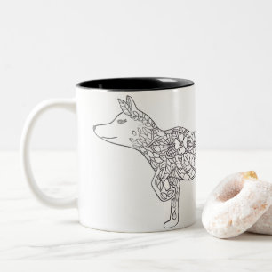Flower Fox Two-Tone Coffee Mug