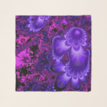 Flower Fractal Chiffon Scarf<br><div class="desc">A complex purple and pink fractal pattern with lopsided flower shapes.</div>