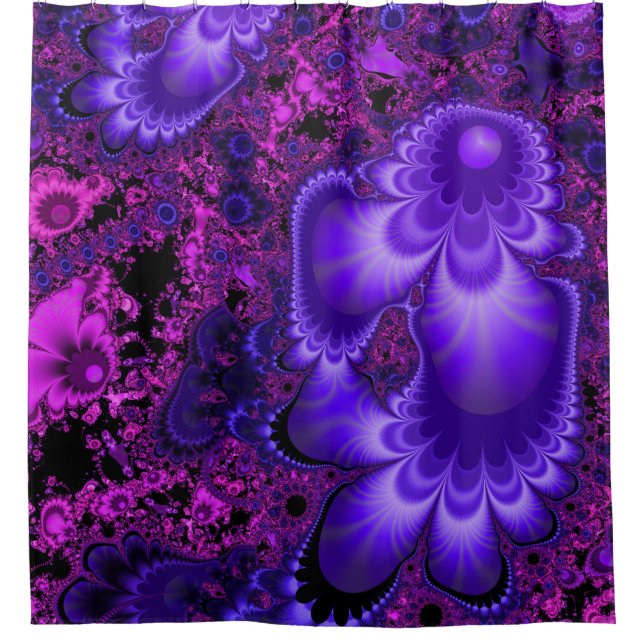 Flower Fractal Shower Curtain (Front)