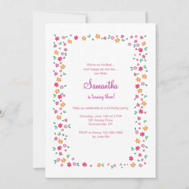 Flower Frame Invitation (Front)