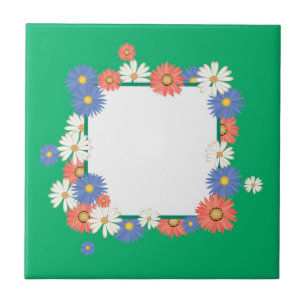 Flower frame tile