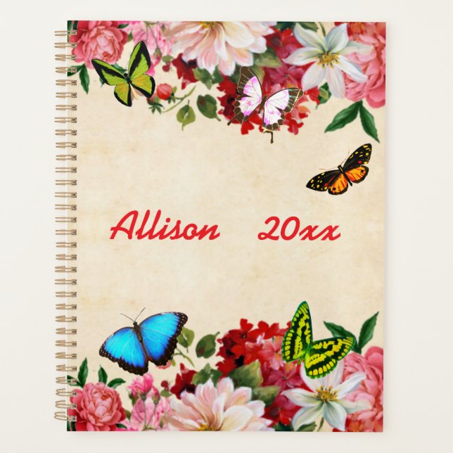 Flower Frame with Butterflies Planner (Front)