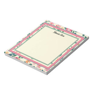 Flower Frame with Light Yellow Background Notepad