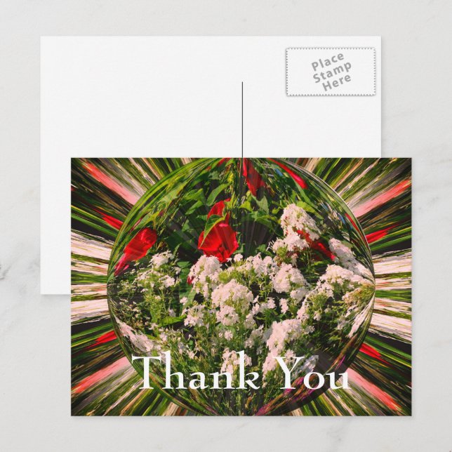 Flower Garden Abstract Floral Thank You Postcard (Front/Back)