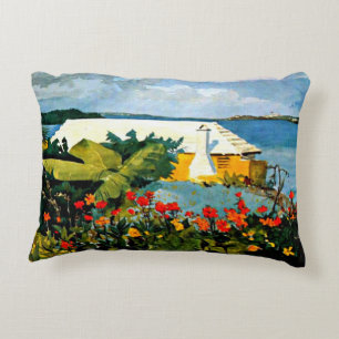 Flower Garden and Bungalow by Winslow Homer, Accent Pillow