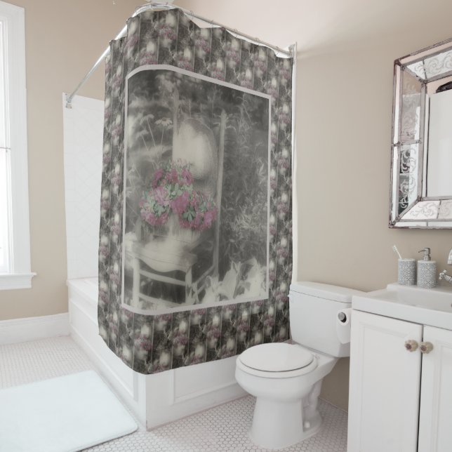 Flower Garden Antique Chair Nature Art Pattern  (In Situ)