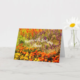 Flower Garden Art Personalized Birthday   Card