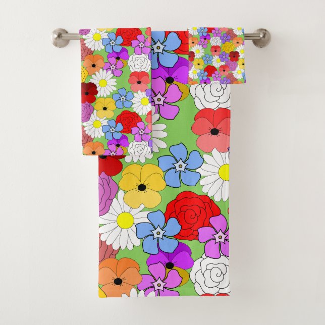 Flower Garden  Bath Towel Set (Insitu)