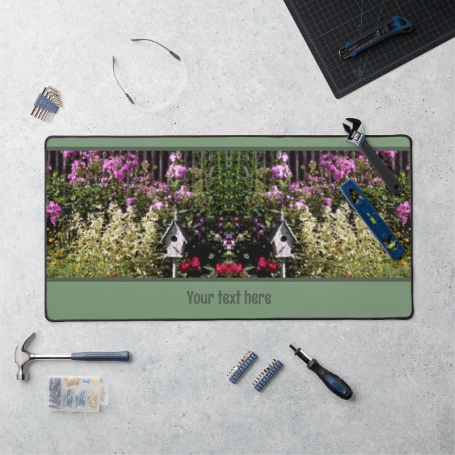 Flower Garden Bird House Painting Personalized Desk Mat (Workstation)