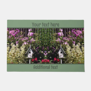 Flower Garden Bird House Painting Personalized Doormat