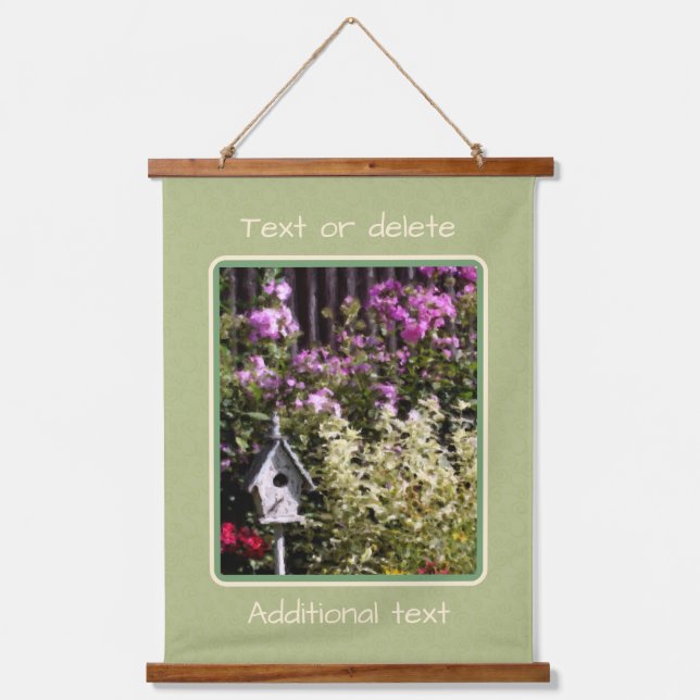 Flower Garden Birdhouse Painting Personalized  Hanging Tapestry (Front)