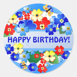 Flower Garden ~ Birthday Sticker