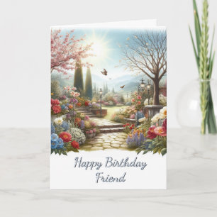 Flower Garden Bonne Carte de voeux d'anniversaire