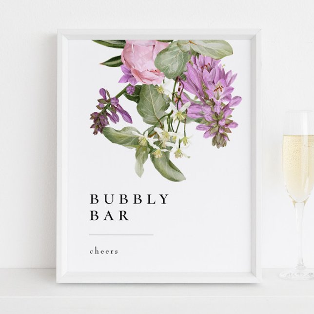 Flower Garden Bridal Shower Bubbly Bar Sign (Creator Uploaded)